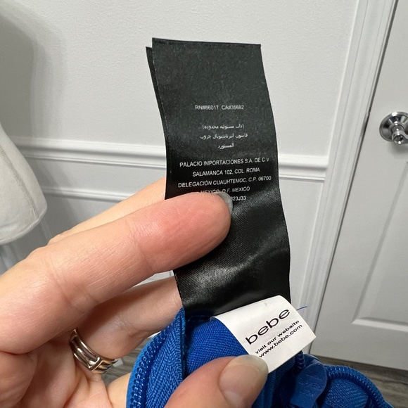 BeBe Blue Ombre Maxi Dress / Romper + Built In Shorts Maxi Sheer Deep V Neck - Picture 16 of 17